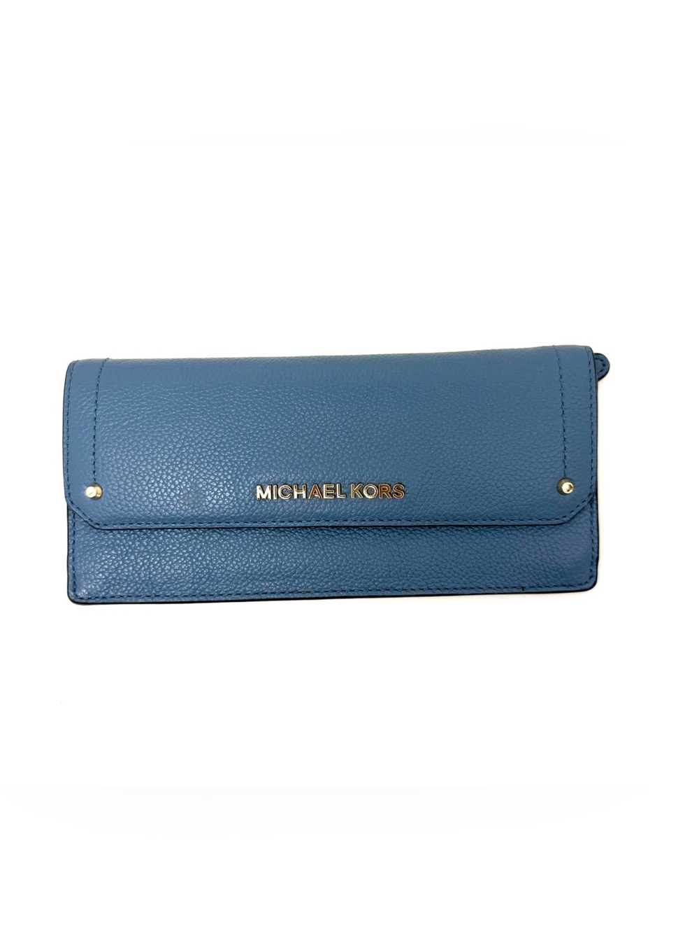 Michael Kors Teal Blue Pebbled Leather Wallet